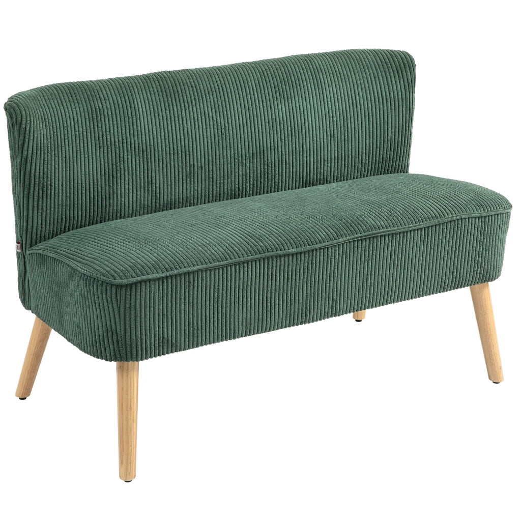 Divano 2 posti imbottito in tessuto similvelluto ¨C Minimal ¨C Verde 117x56,5x77 cm