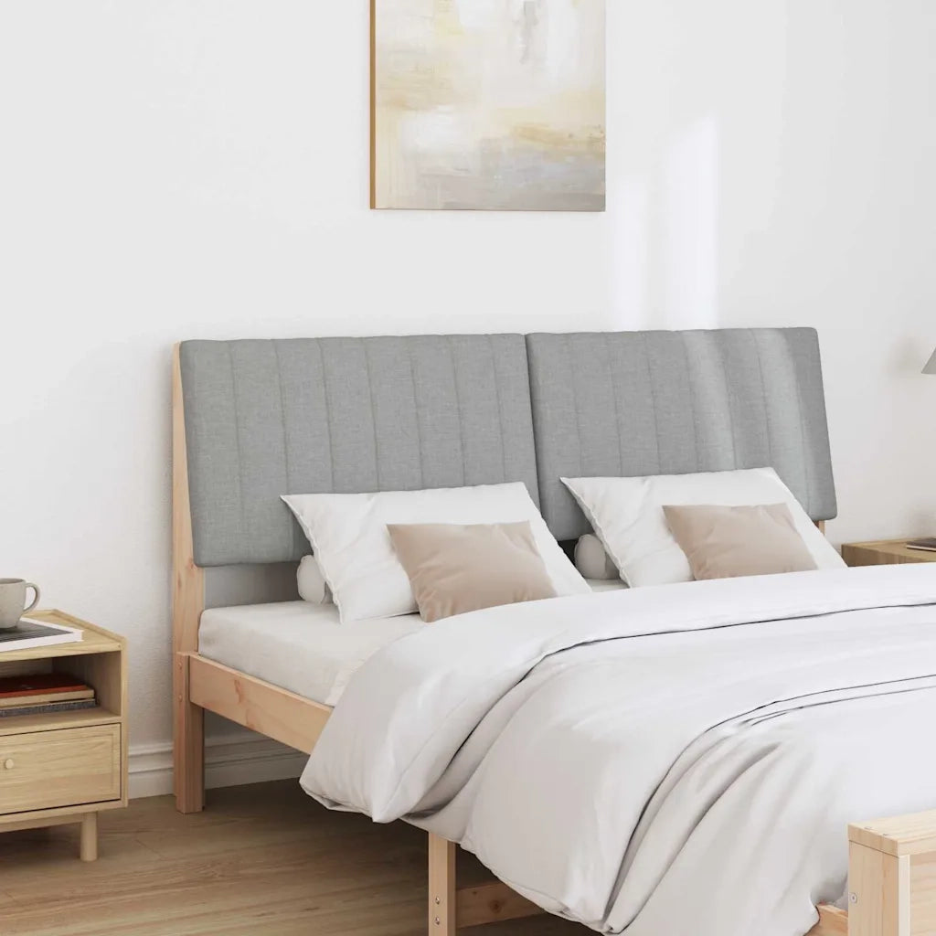 Testiera imbottita Grigio chiaro 150 cm Pino massello 879389