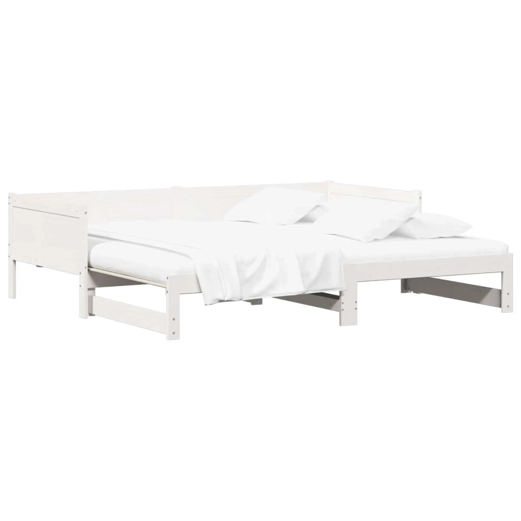 Letto Giorno Estraibile Bianco 180 x 200 cm Pino massello 8004796