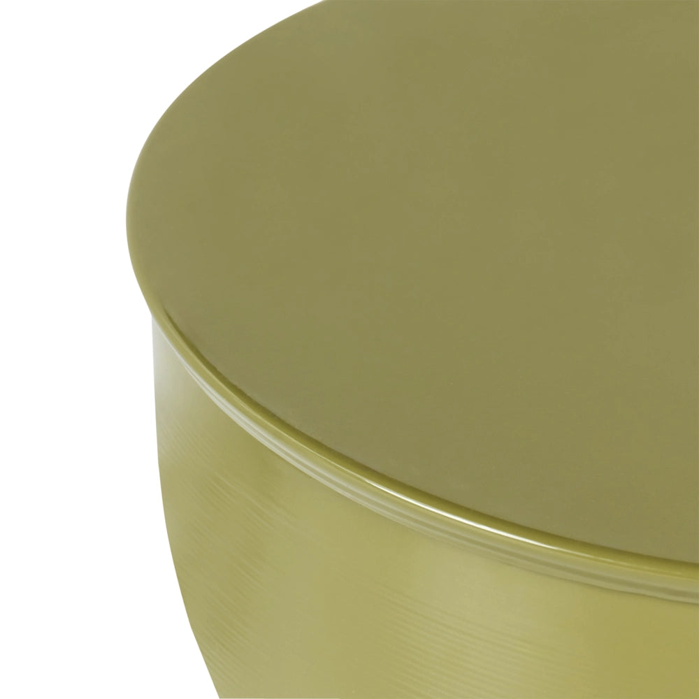 Tavolino Accent in ferro verniciato verde oliva per soggiorno e camera da letto