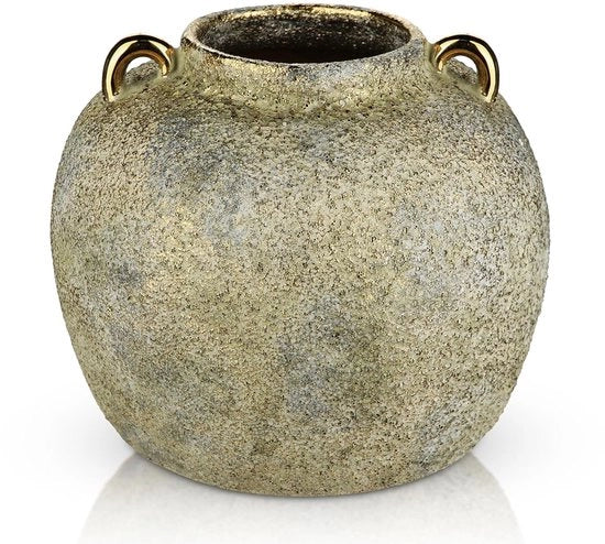 Vaso rustico in oro - decorazione - 1 pezzo - ceramica - 20 cm