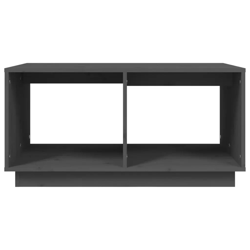 Tavolino da Salotto Grigio 80x50x40 cm Legno Massello di Pino 814436
