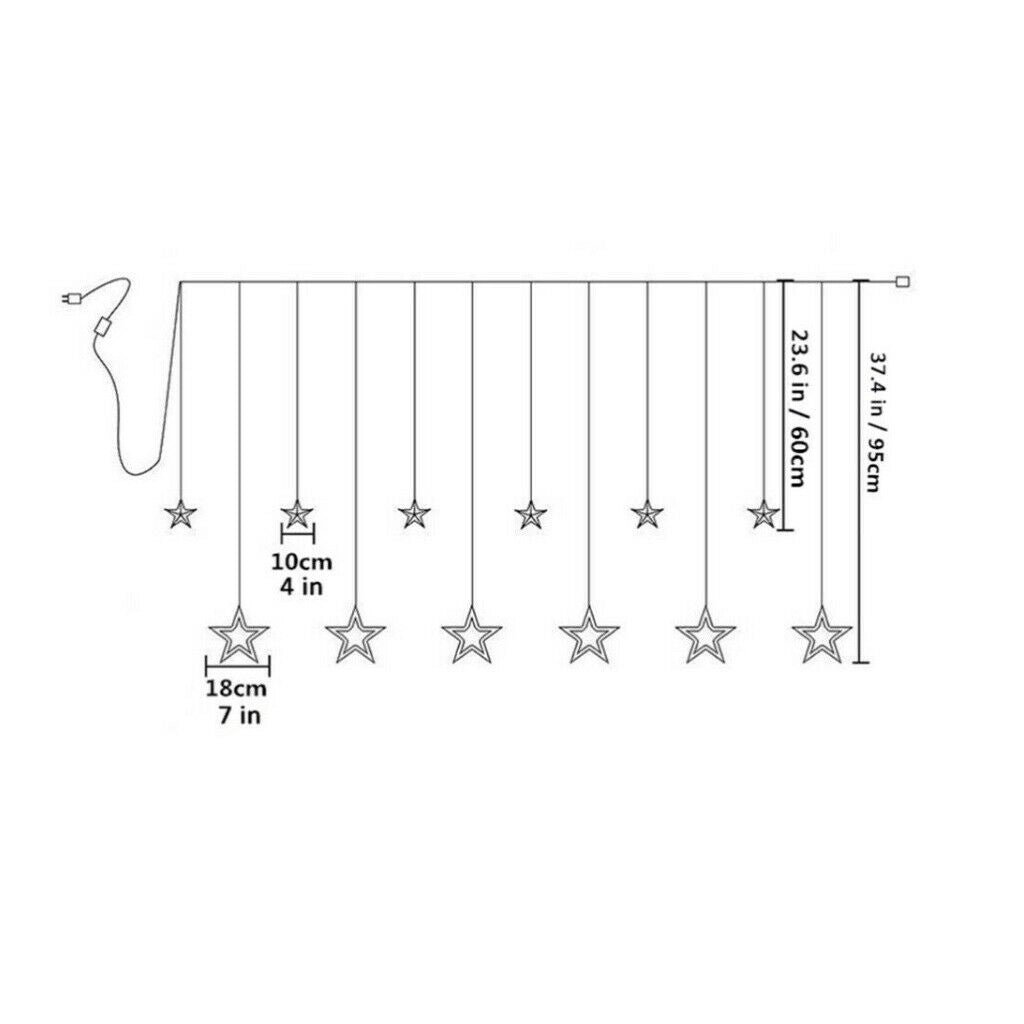 CATENA TENDA LUMINOSA DI NATALE LUCI NATALIZIE CON LED LUCE CALDA STELLA ADDOBBI PER INTERNO xc-3003
