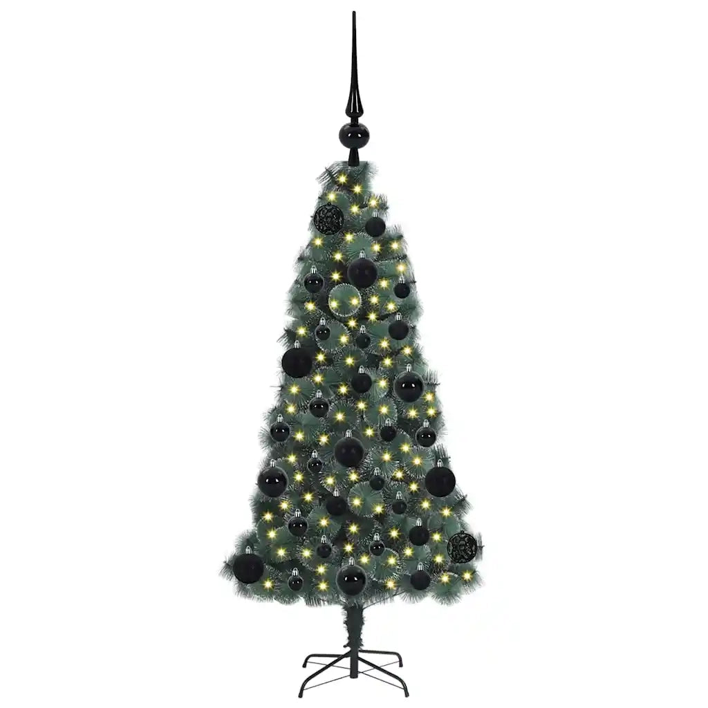 Albero di Natale artificiale preilluminato-Albero Natalizio con set di palline 388111