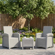 Sedia da giardino reclinabile effetto rattan 2 pcs Bianco PP 8011998