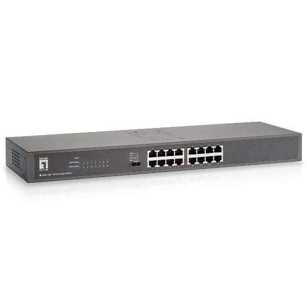 Levelone gsw-1657 switch di rete non gestito gigabit ethernet (10/100/1000) nero, grigio