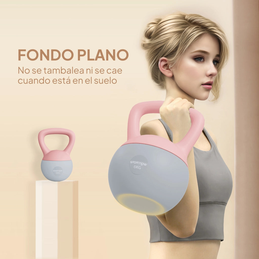 Kettlebell 6 kg ¨C Minimal ¨C Rosa 19x19x28 cm
