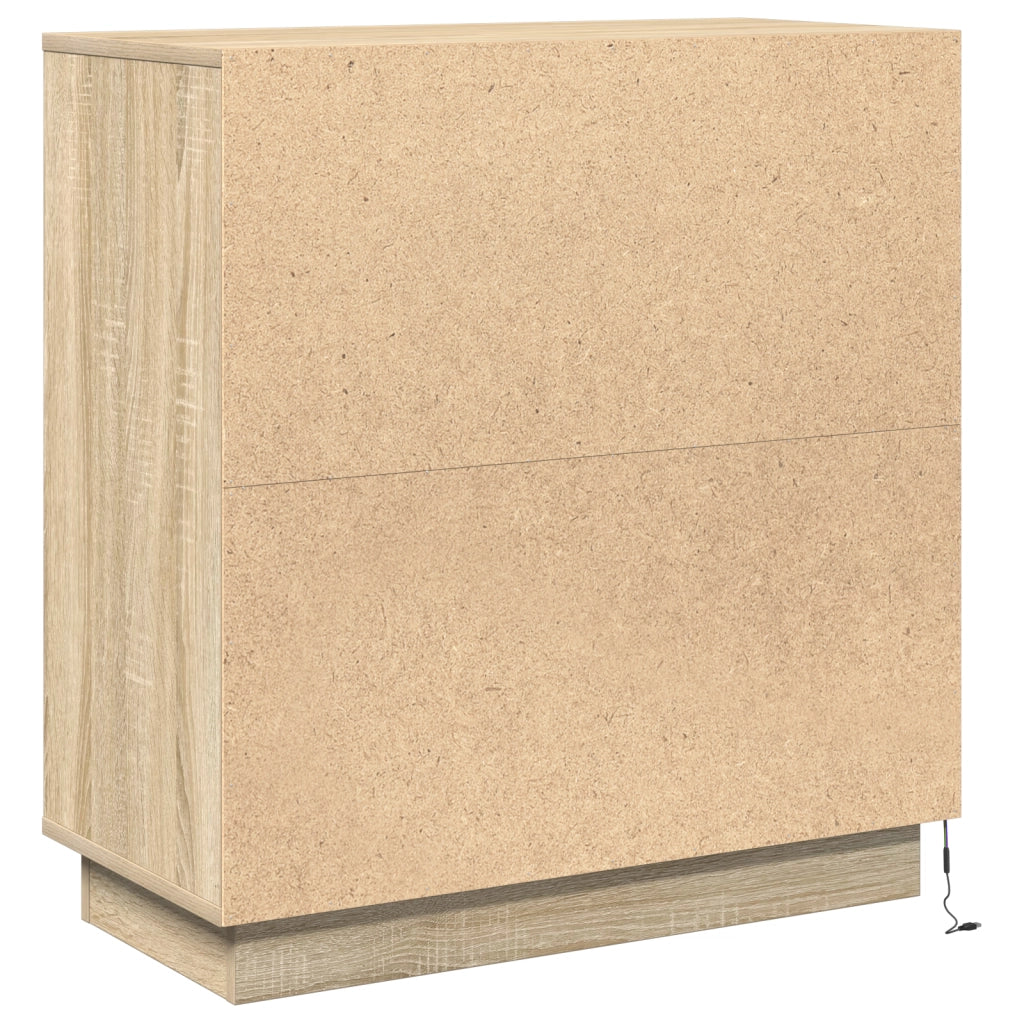 Mobile TV con LED in Rovere Sonoma - 71 x 34.5 x 75 cm - Realizzato in Legno Ingegnerizzato