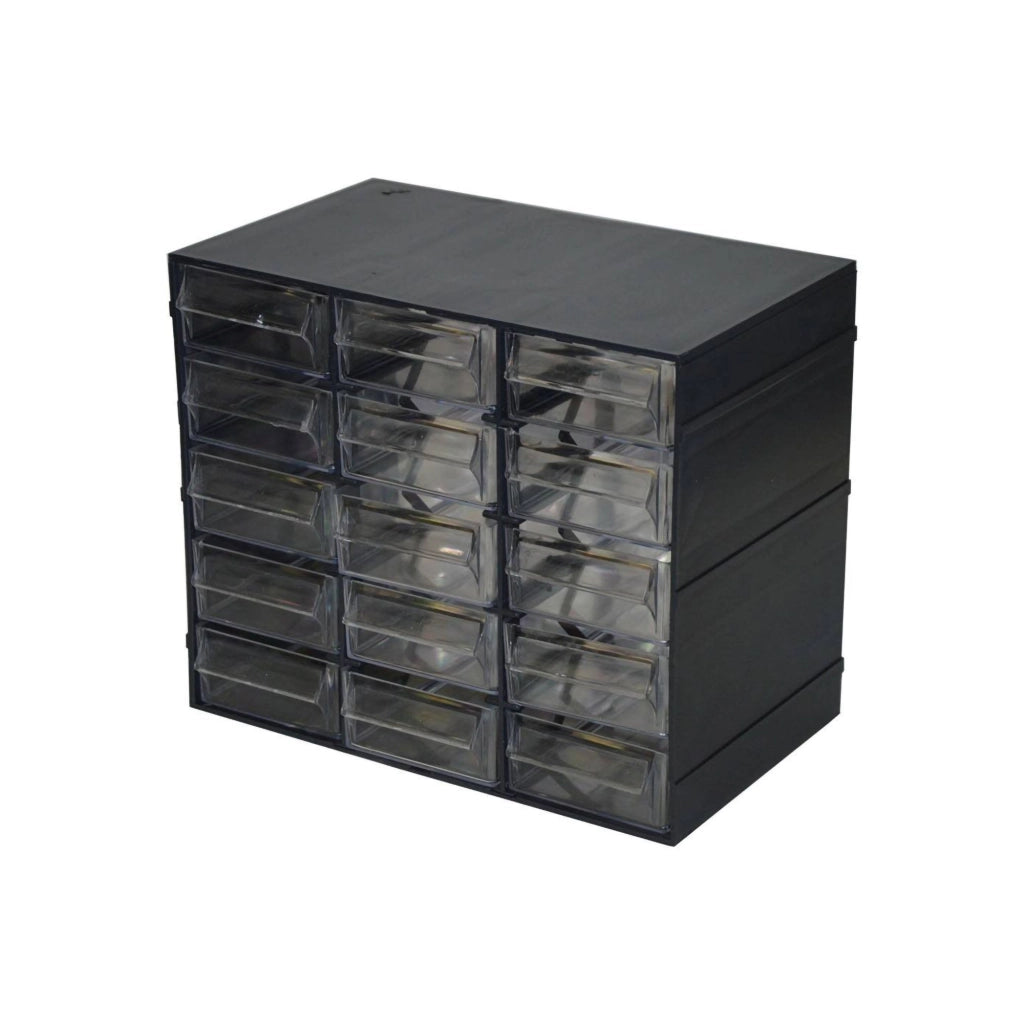 Adorata, Armadio Multiuso 2 Ante 15 Cassetti Made in Italy, 22.8x19h cm Grigio Antracite