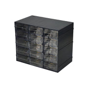 Adorata, Armadio Multiuso 2 Ante 15 Cassetti Made in Italy, 22.8x19h cm Grigio Antracite