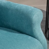 Poltrona Alzapersona Reclinabile a 135° con Poggiapiedi e Telecomando, in Tessuto Blu, 74x94x111 cm
