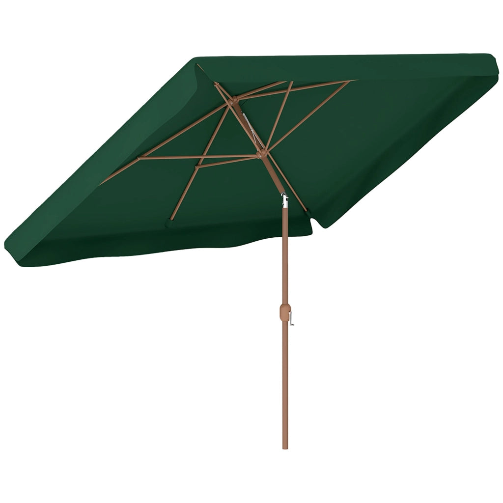 Ombrellone da Giardino 300x200x235H cm Inclinabile e Anti UV 50+ Verde