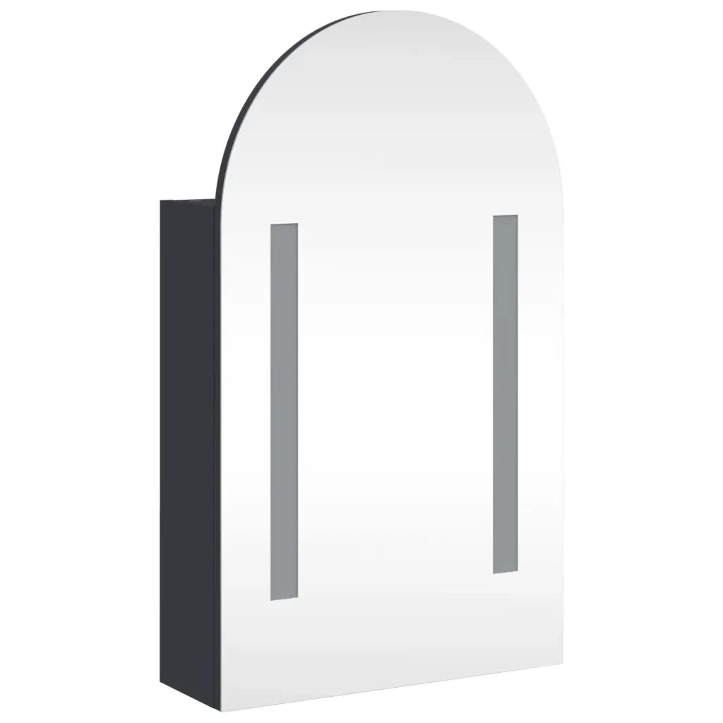 Mobiletto a specchio da parete con illuminazione LED regolabile 42 x 13 x 70 cm legno grigio 02_0047274