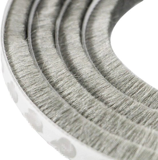 Nastro di Sigillatura a Secco e Resistente al Vento e alla Polvere per Porte e Finestre - 5m Lungo, Strisce di Penna Autoadesive - 9 x 23 mm - Grigio