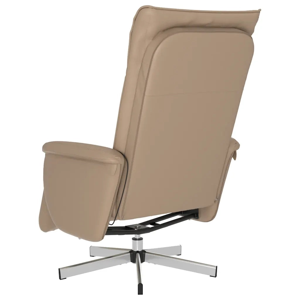 Divano Sedia-Poltrona Reclinabile Massaggi Poggiapiedi Cappuccino Similpelle 361185