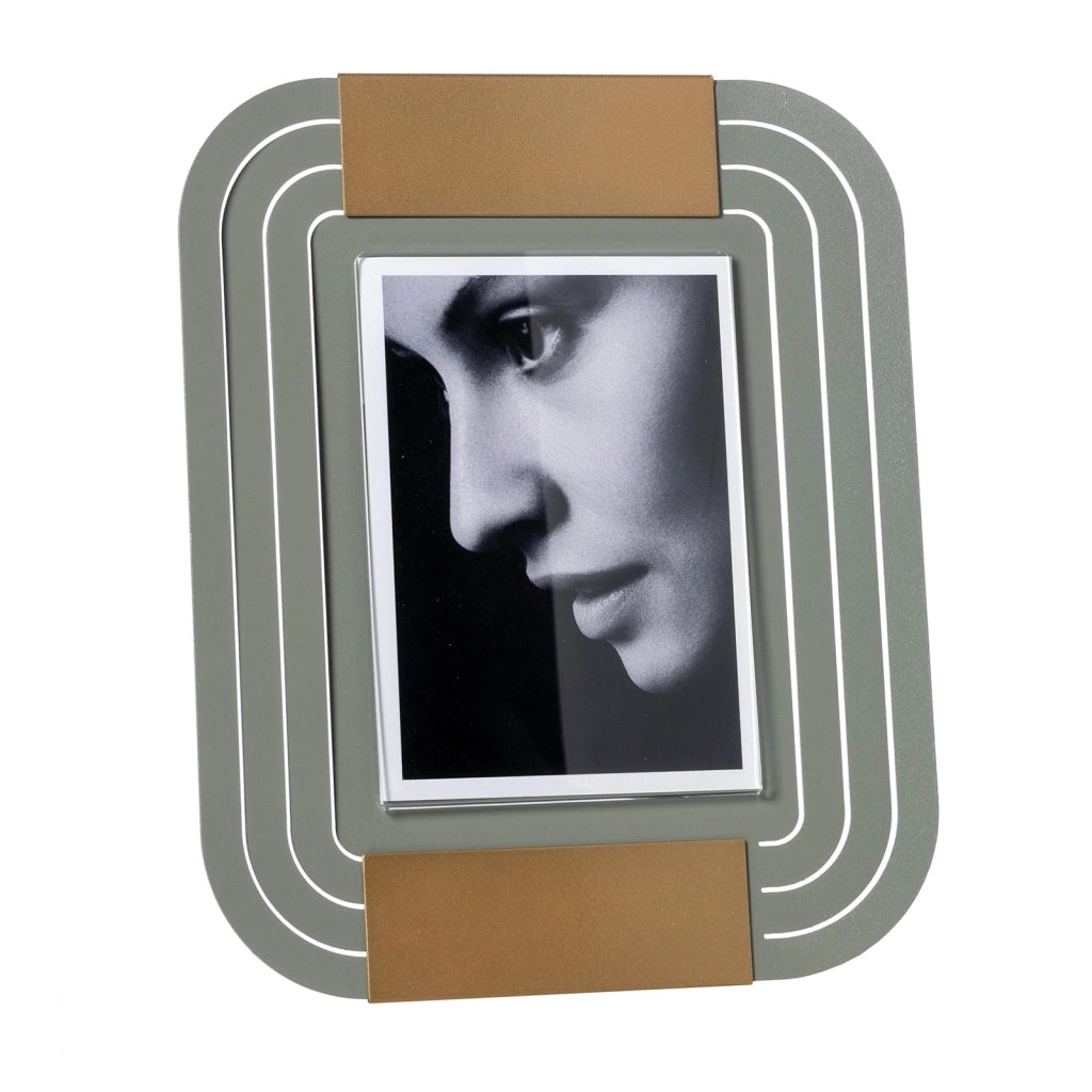Portafoto di design Tudor grande Giada,oro laccato