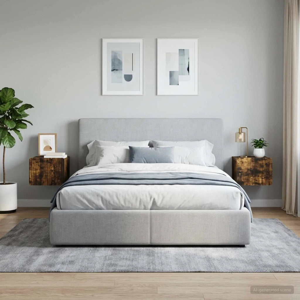 Mobiletto da notte a muro 2 pcs Rovere Fumo 33 x 34,5 x 24 cm 898266