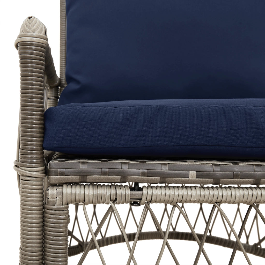 Sedia da Giardino con Cuscini Grigio 60x70x78 cm Rattan Sintetico