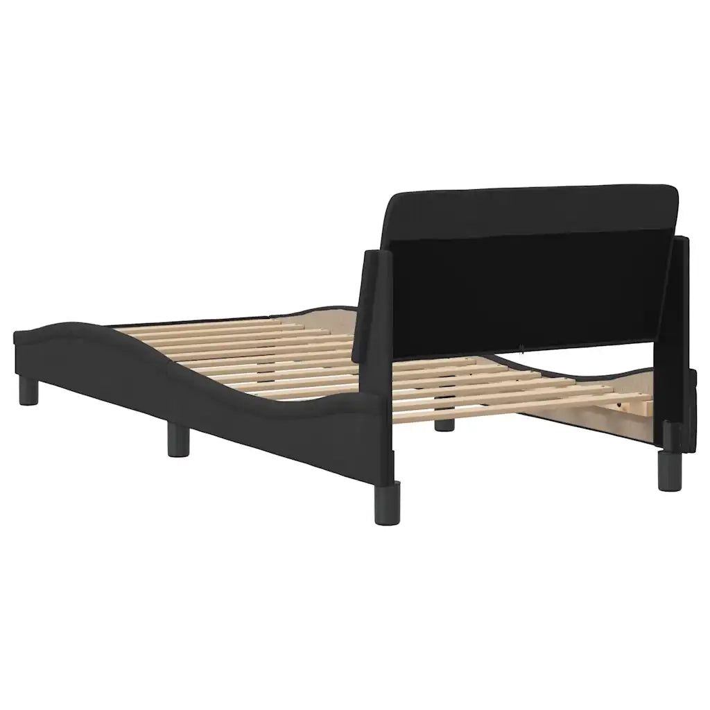 Giroletto con Testiera-Struttura Letto con testiera Dover Nero 80x200 cm Velluto
