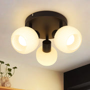 ZMH Faretto da soffitto 2 paralumi in vetro E14 vintage senza lampadina nero orientabile 350°