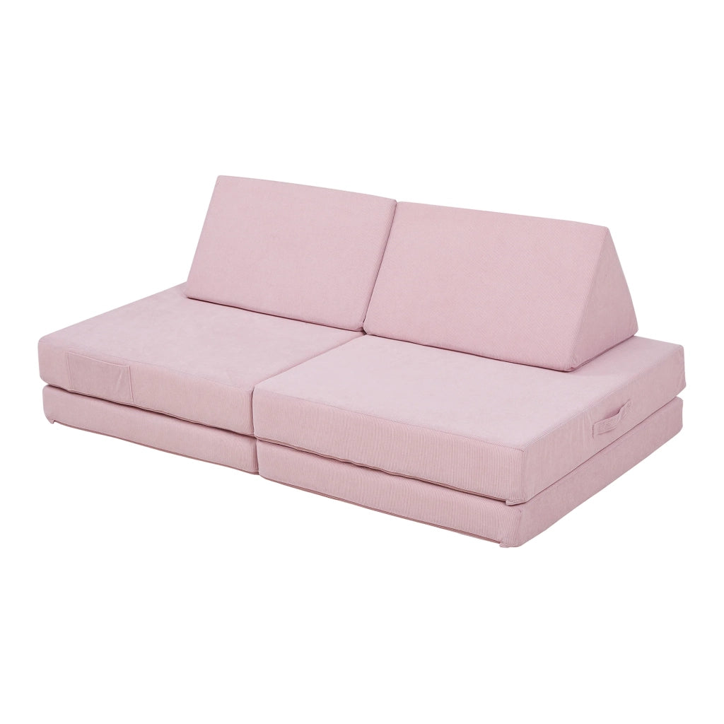 Set divano e poltrona da gioco 5 pezzi 120 x 66 x 46 cm velluto a coste rosa 03_0009144