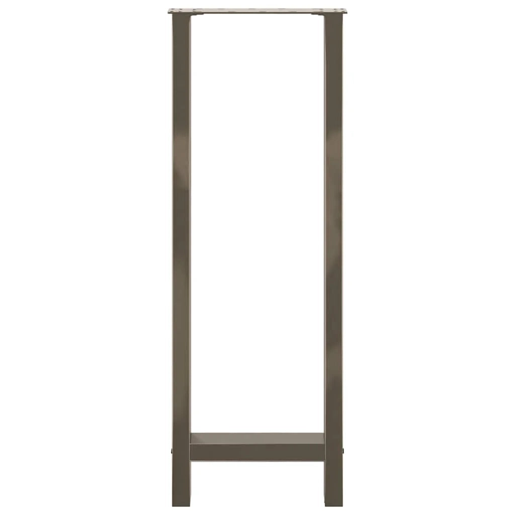 Set di 2 gambe per tavolo da bar in acciaio verniciato a polvere 50 x 110 cm design moderno con piedini livellanti in acciaio naturale 02_0057595