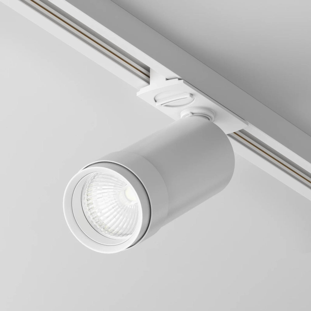Maytoni Lampada da binario moderna Unity Focus Zoom 1 luce LED integrato bianco alluminio