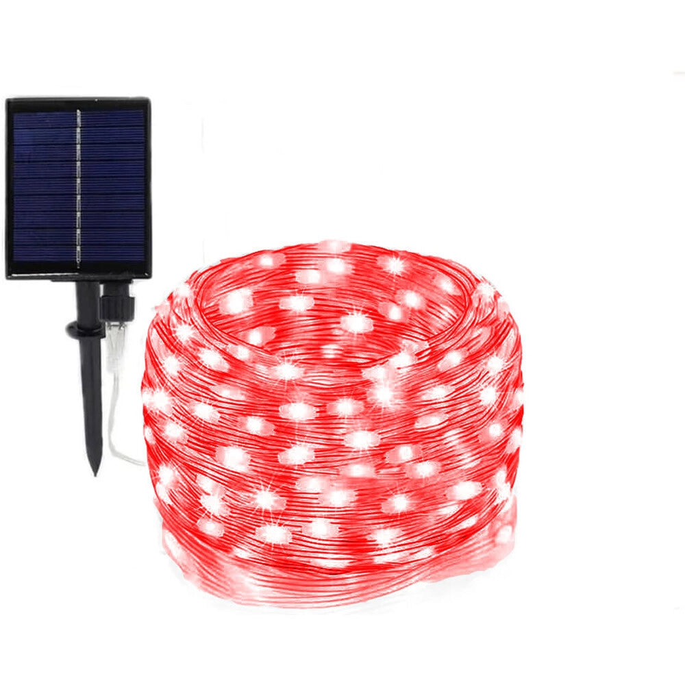 Trade Shop - Striscia Luminosa Led 30 Mt Con Pannello Solare Picchetto Catena Luce Decorazioni Kyp-30 -