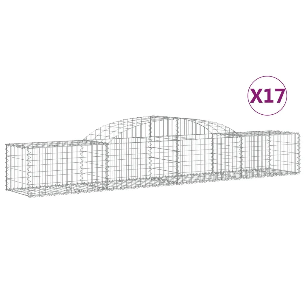 Cesti Gabbioni ad Arco 17 pz 300x50x40/60 cm Ferro Zincato 3146660