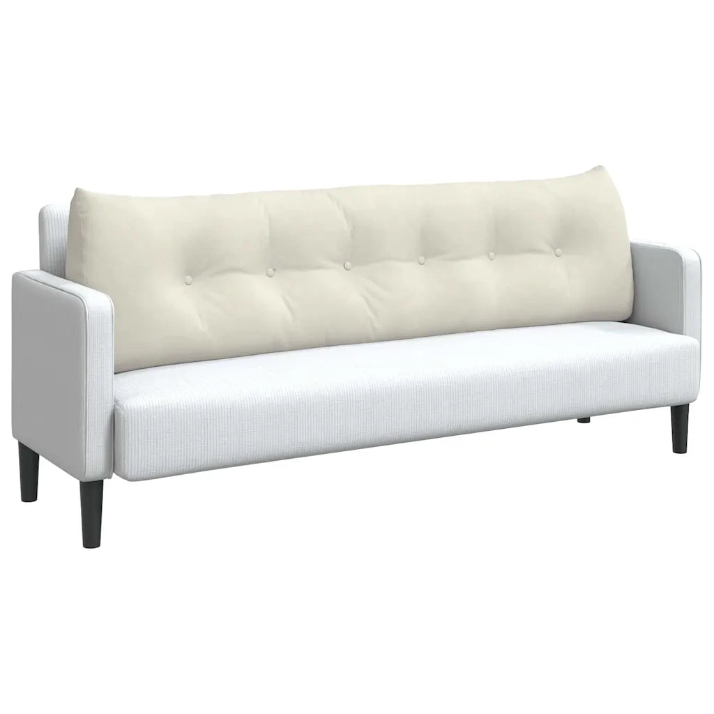 Cuscino per Schiena Crema 180 x 24 x 50 cm Velluto 42014583
