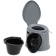 WC portatile compatto per campeggio e attività all'aperto 41 x 49 x 34 cm facile da pulire design ergonomico PP grigio 20_0014384