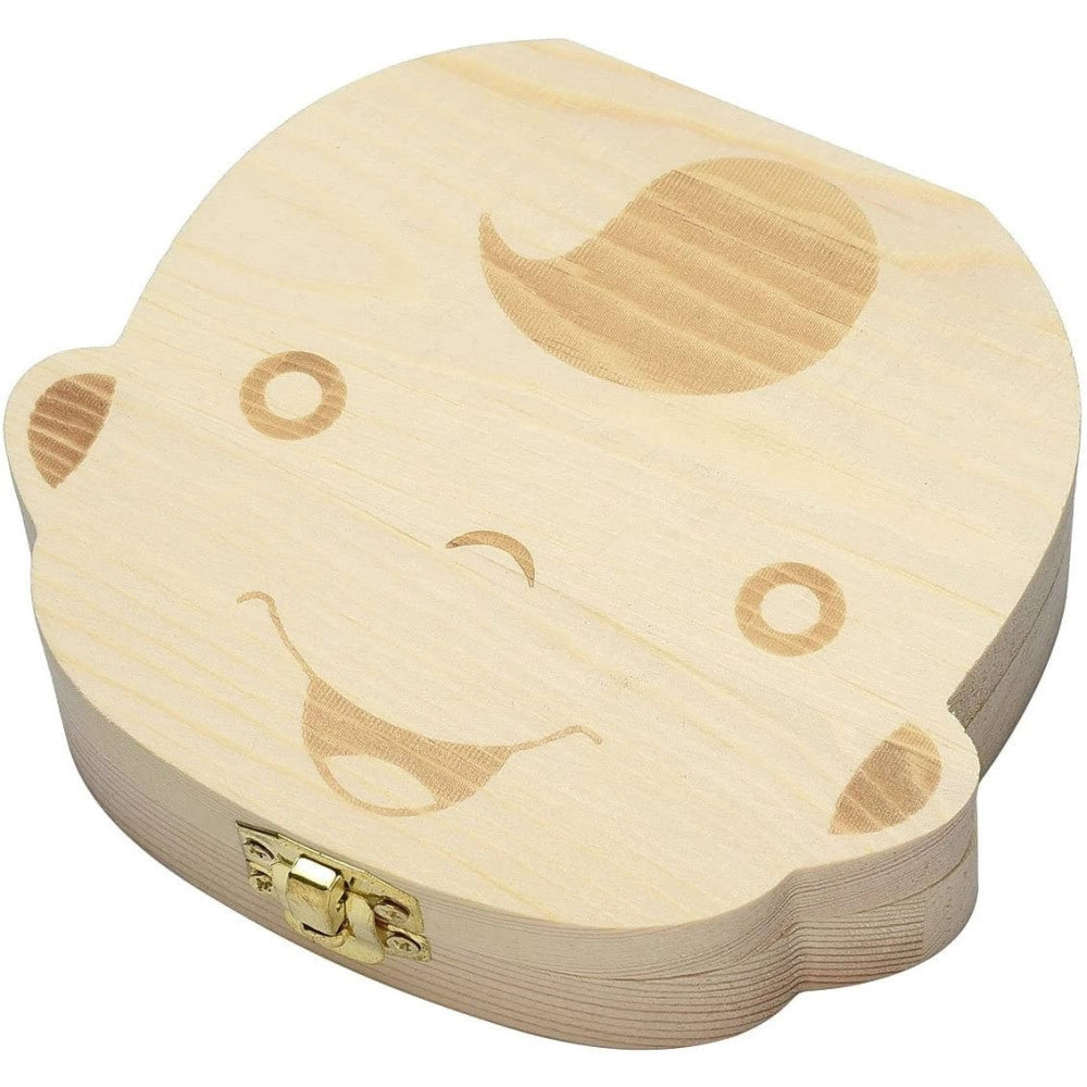 Trade Shop - Porta Dentini Scatola In Legno Per Bambino Maschietto Cofanetto Ricordi Neonato -