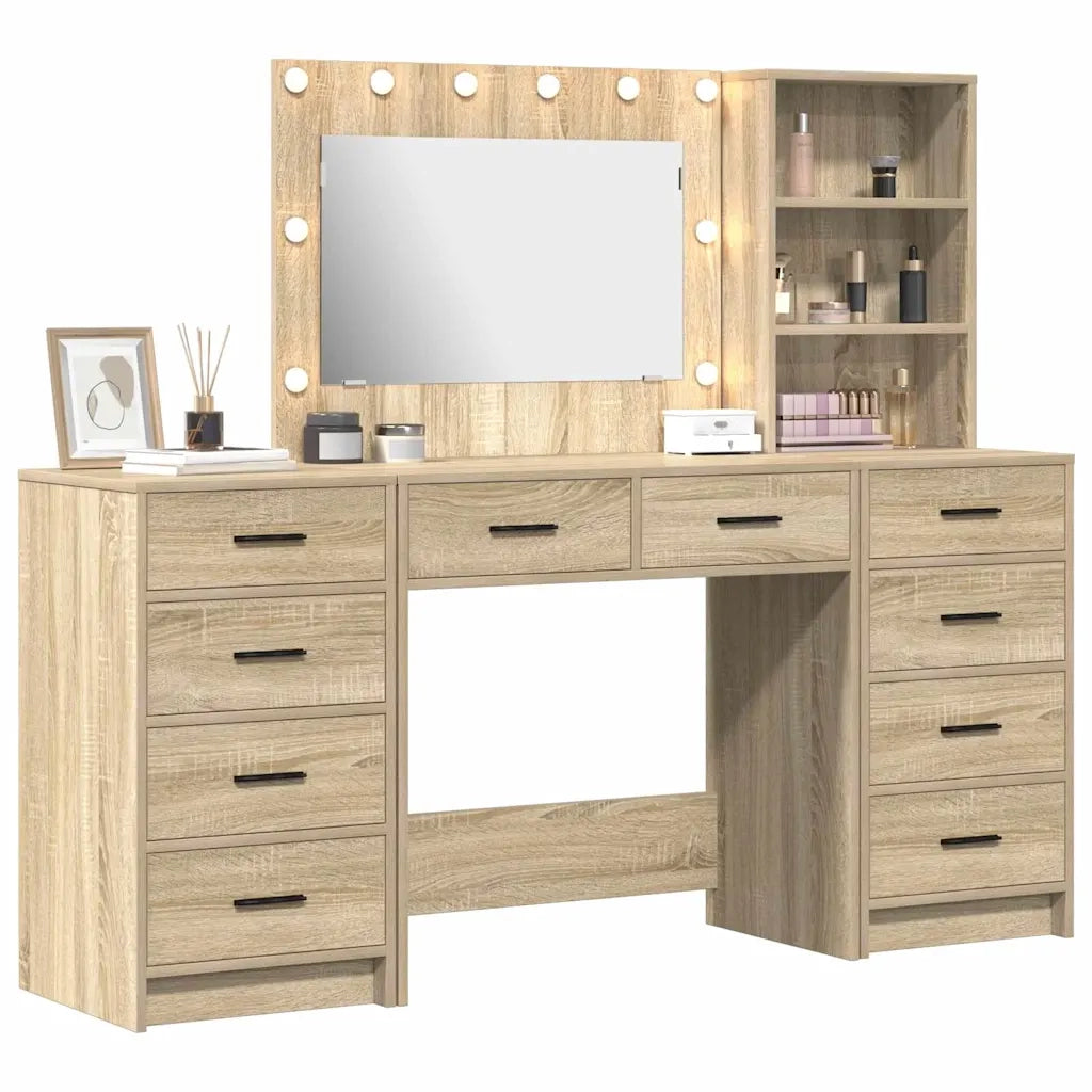 Tavolo da Trucco 3 pcs Rovere Sonoma Legno multistrato 3334211