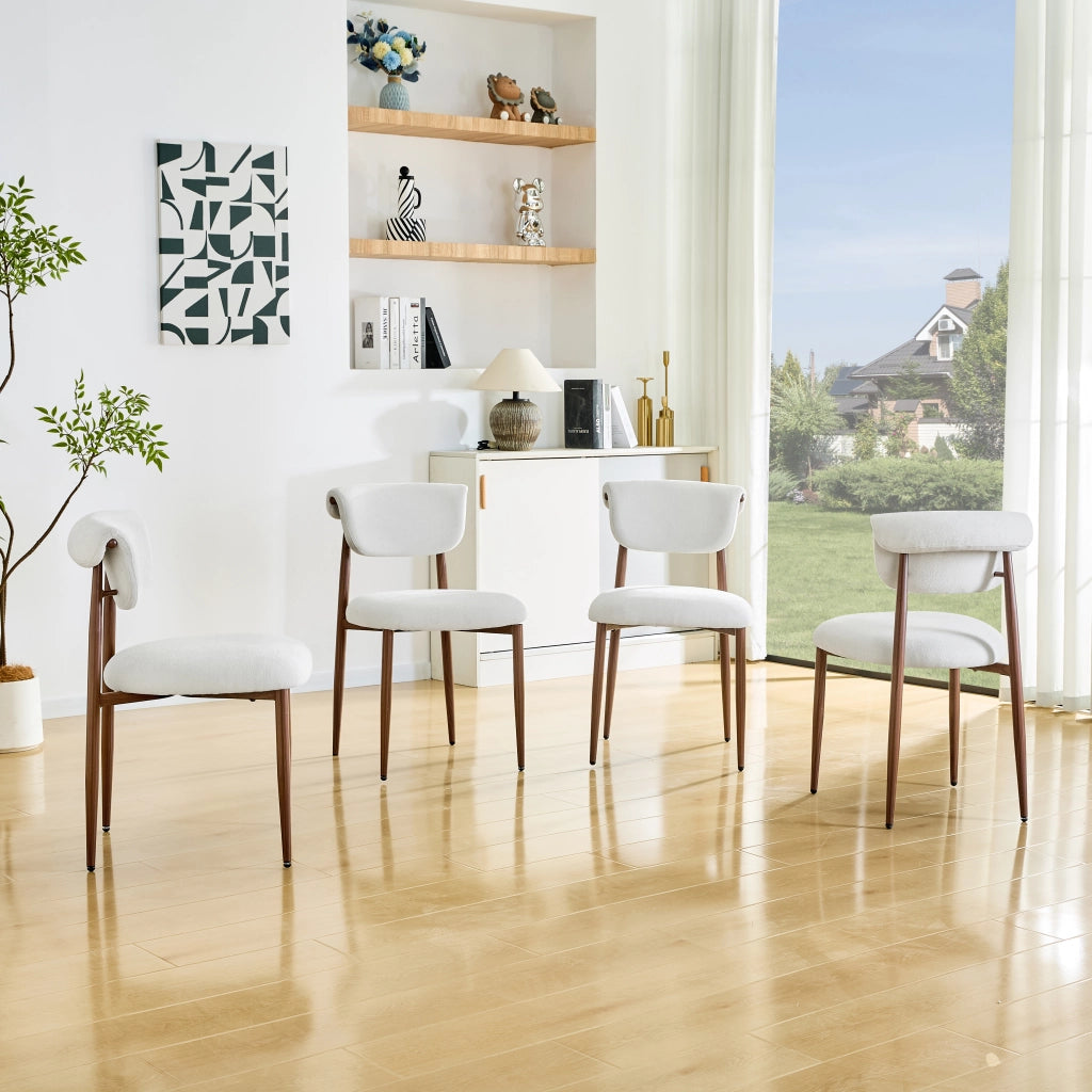 Sedia da Pranzo Imbottita con Schienale Curvo ¨C MINIMAL ¨C Tessuto, Set 2 Pezzi