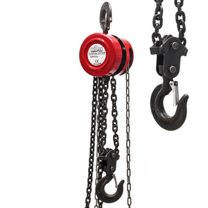 Paranco a catena manuale, max 5000 kg, con catena di 3 m, per sollevamento di carichi pesanti