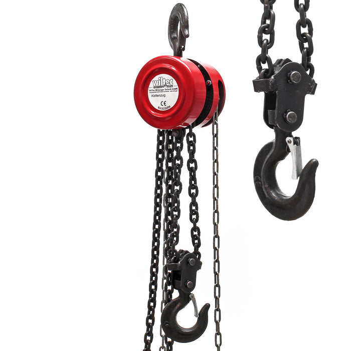 Paranco a catena manuale, max 5000 kg, con catena di 3 m, per sollevamento di carichi pesanti