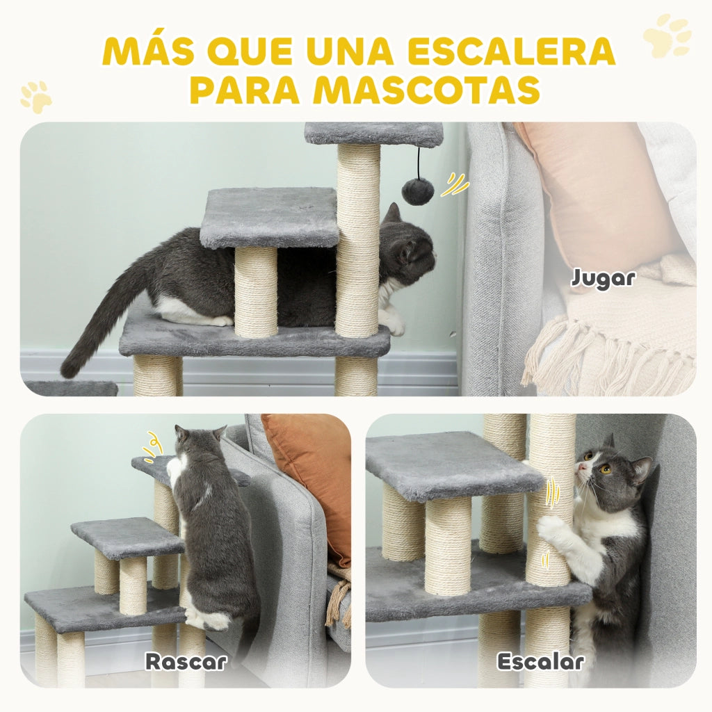 Scala per Gatti Aggiustabile con Graffiatoio ¨C Zephmum ¨C Grigio