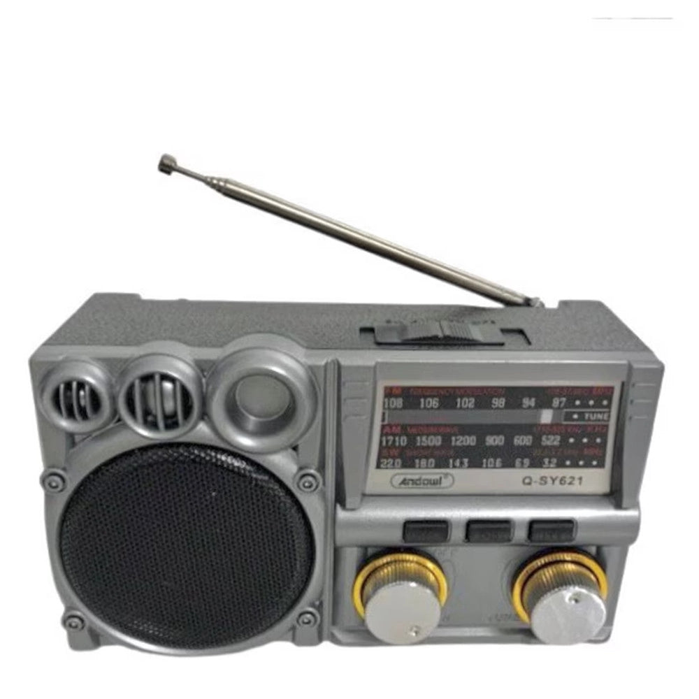 Trade Shop - Radio Portatile Multifunzione Retrò A Batteria Bande Fm Am Sw Analogica Q-sy621 -