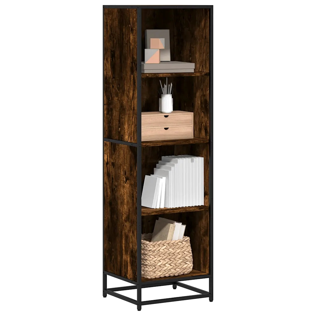 Libreria-Scaffale per Libri-Mobile di Stoccaggio Rovere Fumo 40x35x139 cm in Truciolato