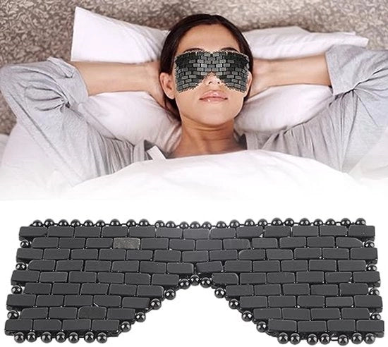 Occhiale rinfrescante con maschera per gli occhi, stimolatore per il trattamento degli occhi stanchi, maschera per gli occhi rinfrescante con pietra (obsidiana)