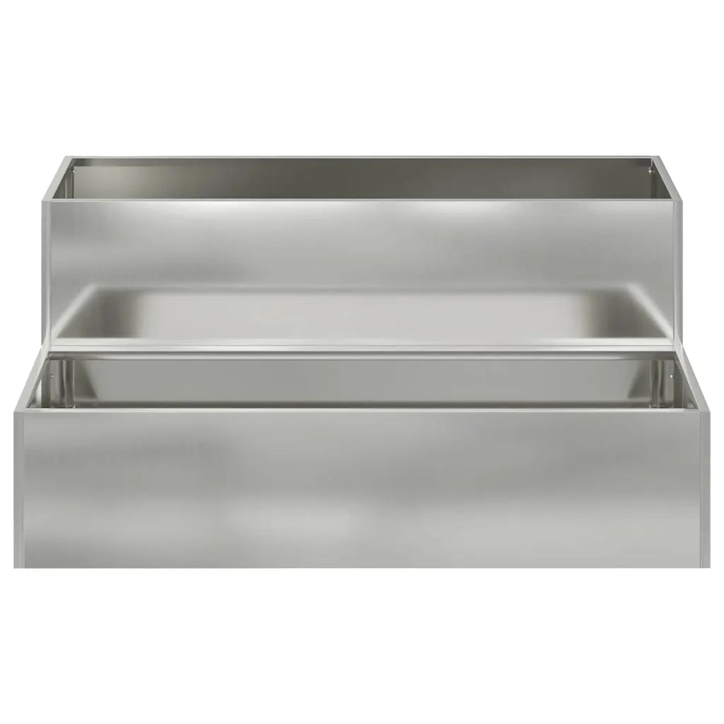Fioriere | Cassetta per fiori | Vaso da giardino Argento 100 x 60 x 45 cm Acciaio zincato