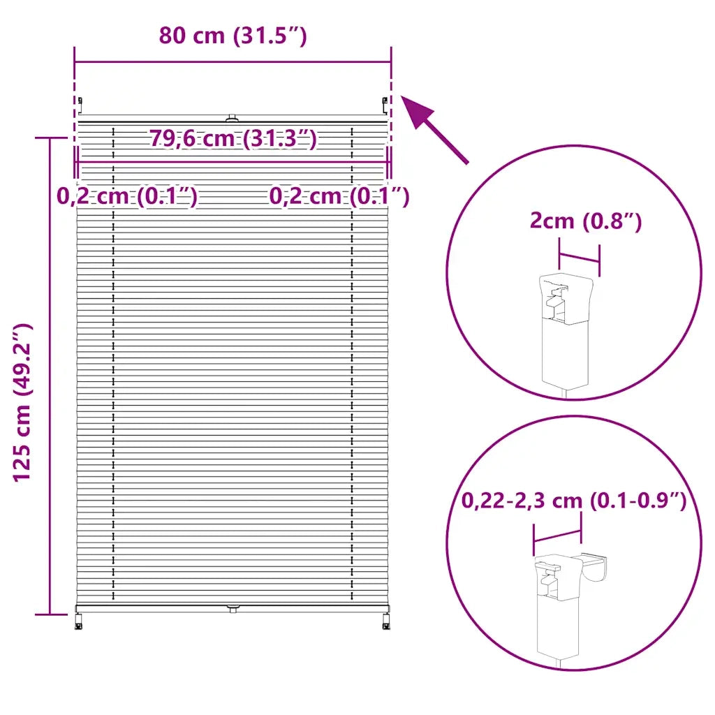 Tenda Plissettata | Tenda pliss¨¨ 80x125cm Crema