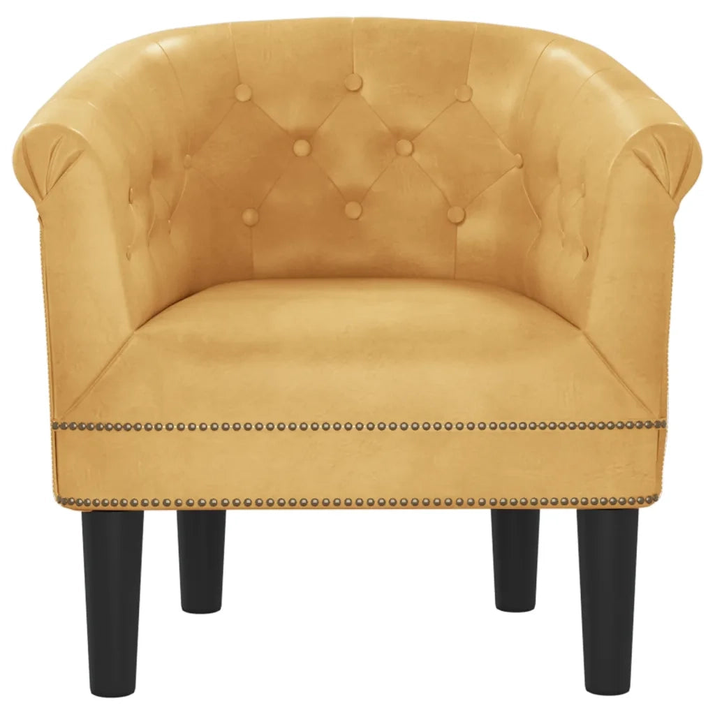 vidaXL Poltrona Cabriolet Dorata in Similpelle