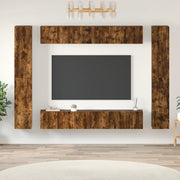 Set Mobili Porta TV 10 pz Rovere Fumo in Legno Multistrato