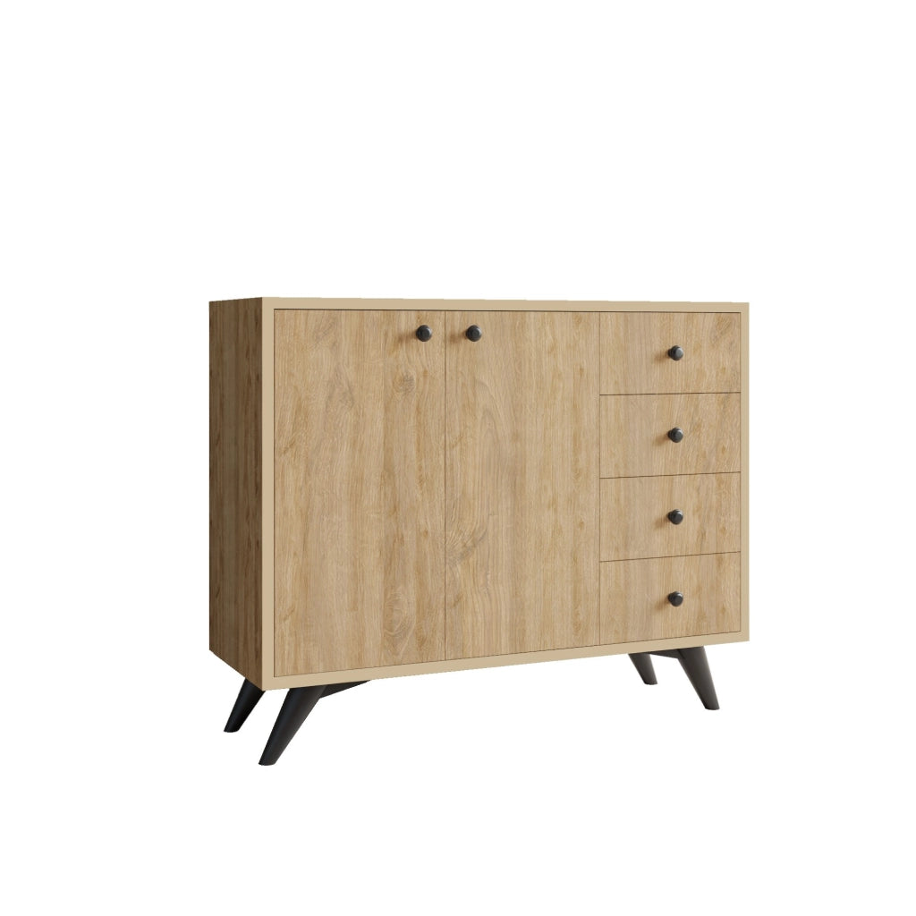 Credenza in legno "Waga" - 100 x 35 x 82 cm - Marrone