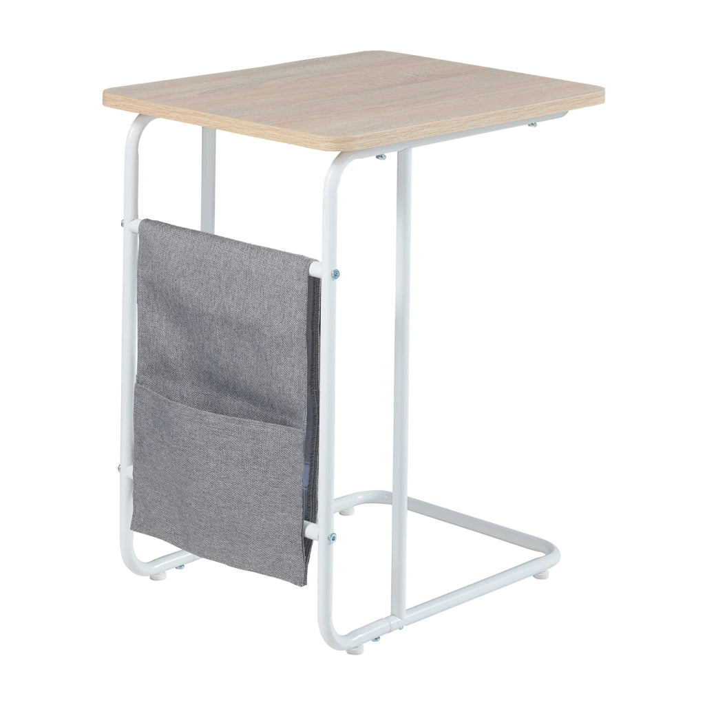 Tavolino per laptop 56 x 48 x 37 cm bianco grigio effetto rovere 03_0011094