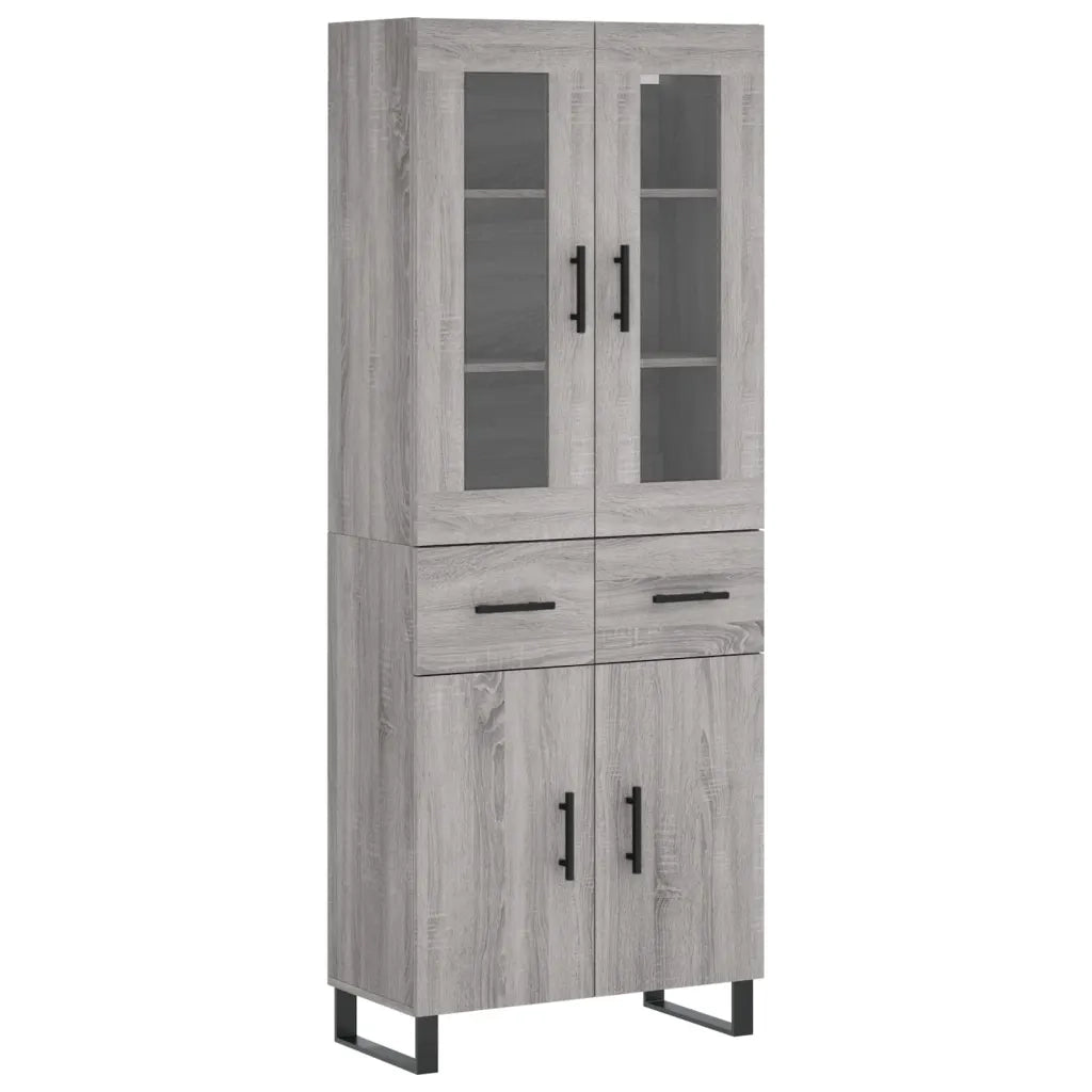 Credenza Grigio Sonoma 69,5x34x180 cm in Legno Multistrato 3198559