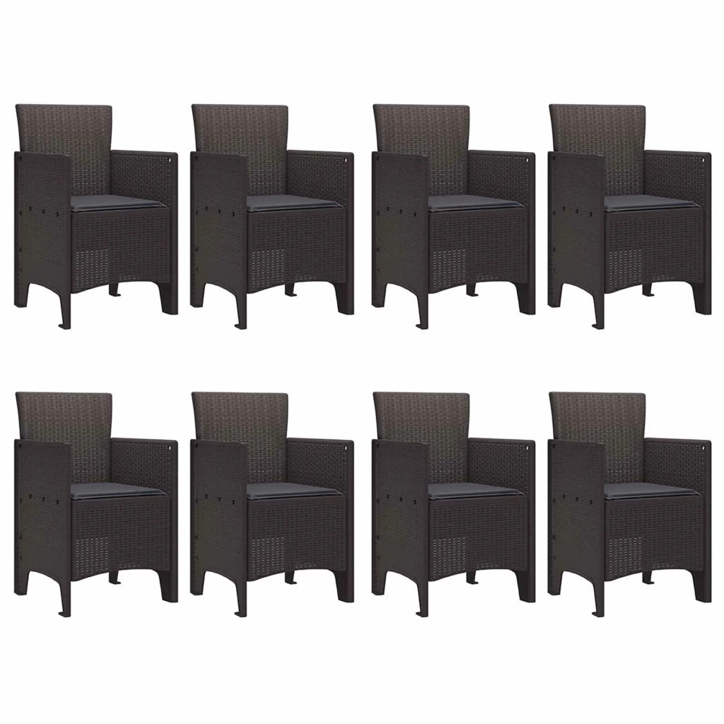 Set da Pranzo per Giardino 9 pcs Marrone Polipropilene 3378740