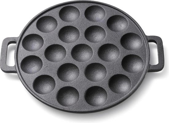 Poffertjespan in Acciaio 24 cm | Preriscaldato | Antiaderente | Adatto a Tutti i Forni