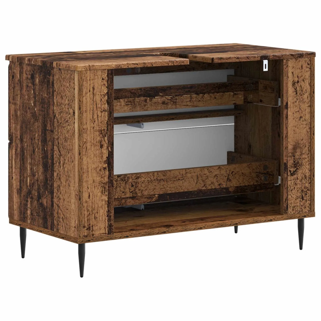 Armadio per Lavabo da Bagno ZWOLLE Legno antico 896363